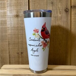 Cardinals Appear When Angels Are Near 20 Oz Stainless PUR Tumbler Cup Lidded New